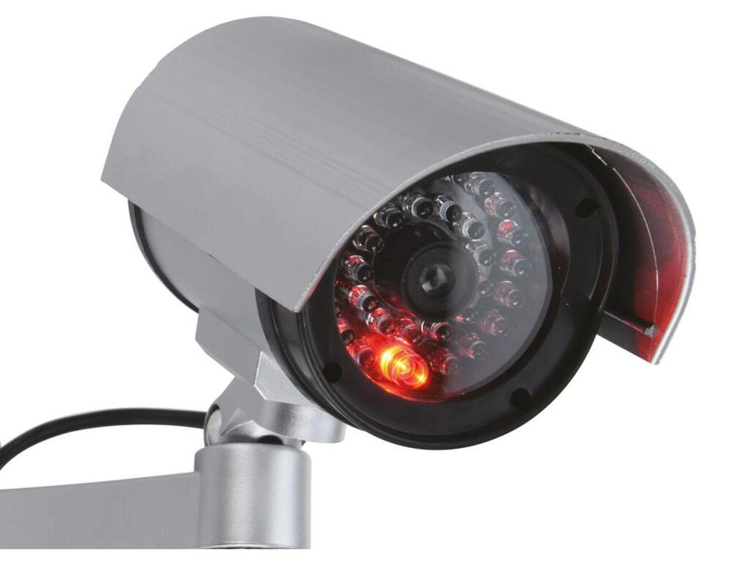 8 Stück Überwachungskamera Attrappe mit roter LED Dummy Produktbild 