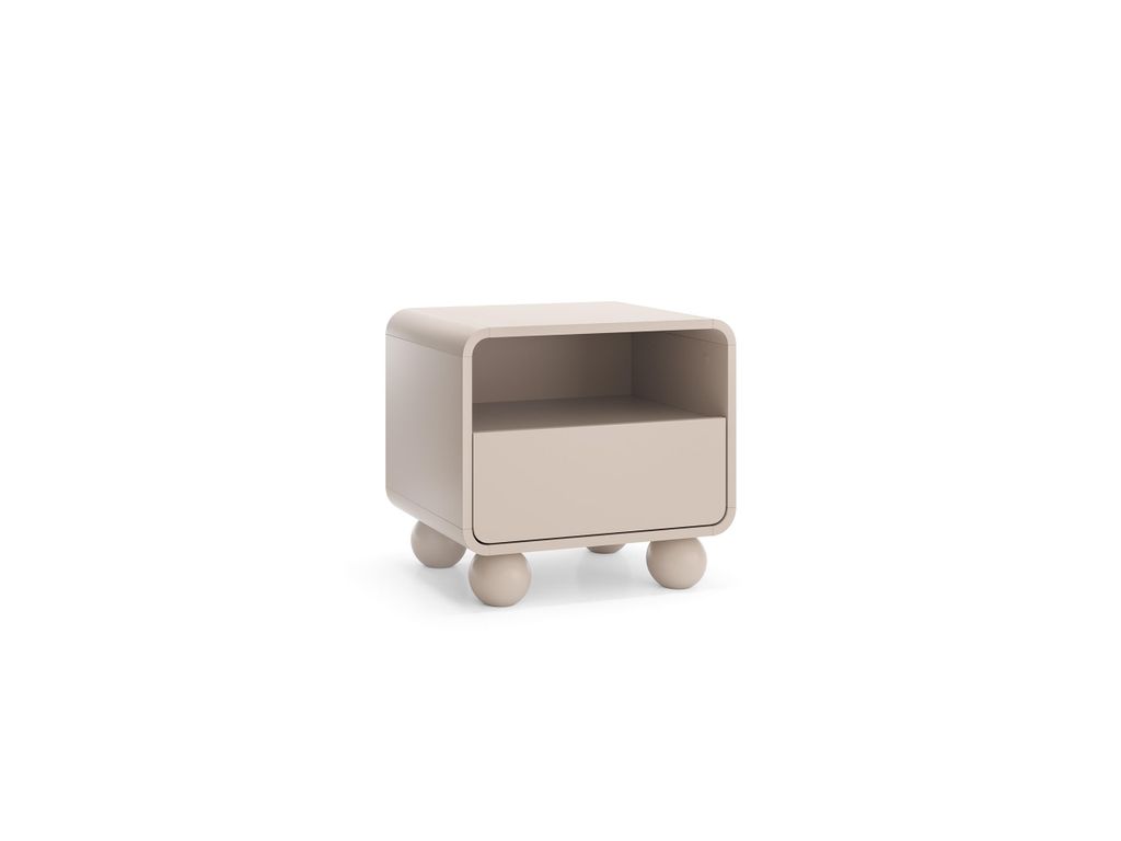 Moderne Nachttisch Beistelltisch ALBA – Kaschmir Beige mit Schublade