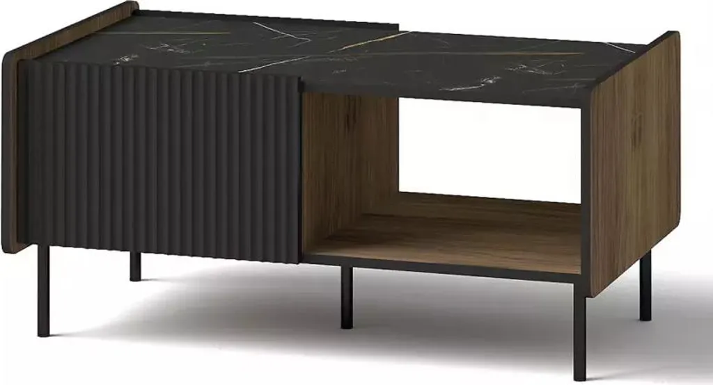 Table basse de salon moderne noyer pour vos apéritifs et décoration