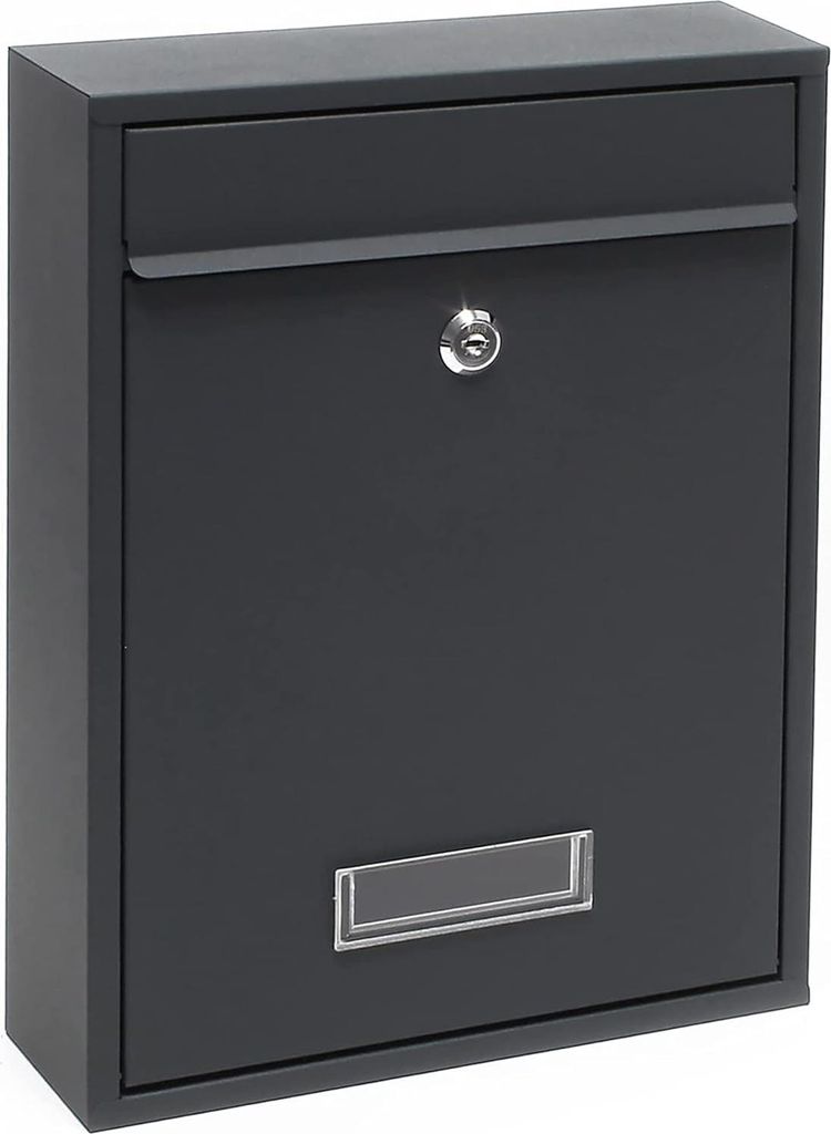 Briefkasten Modell Mail anthrazit - Moderne 10005AN Briefkasten mit Schlüsseln