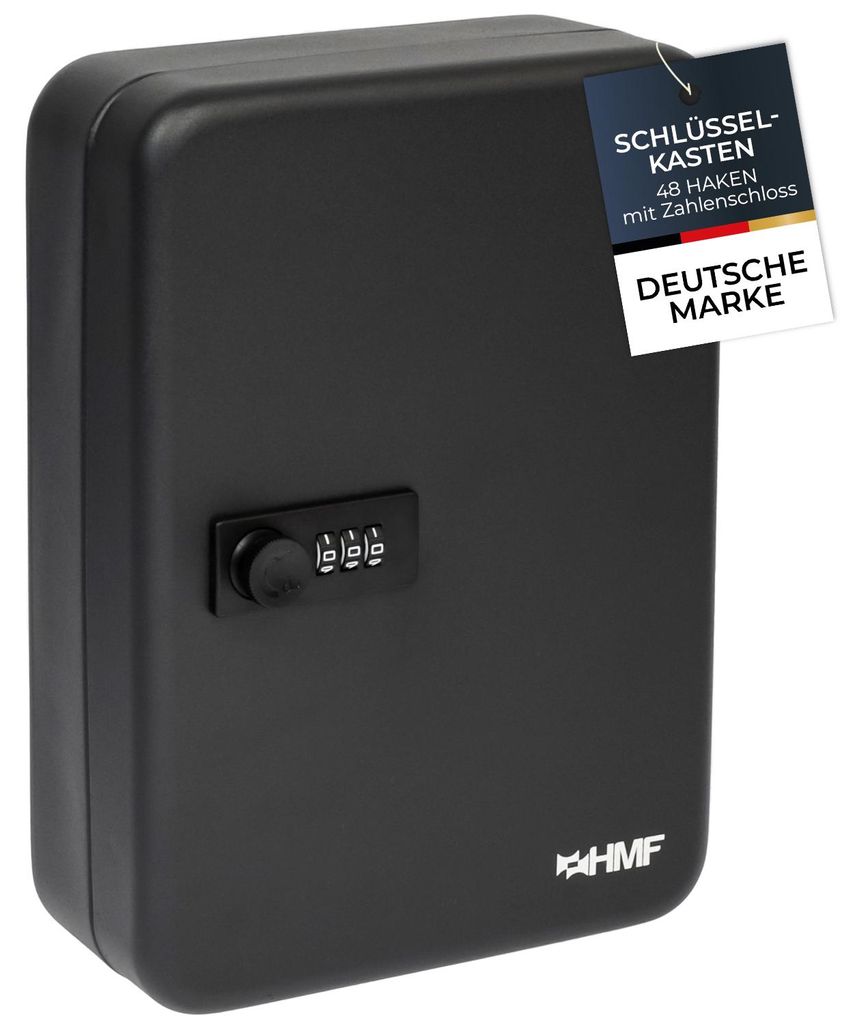 Schlüsselkasten mit Zahlenschloss 48 Haken HMF 14548-02 25 x 18 x 7 cm Schwarz
