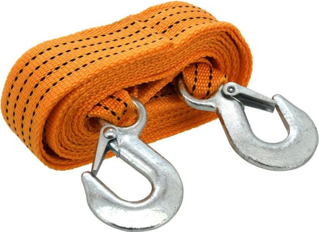 Compass 01237 - Flaches Abschleppseil 3000kg mit Karabiner