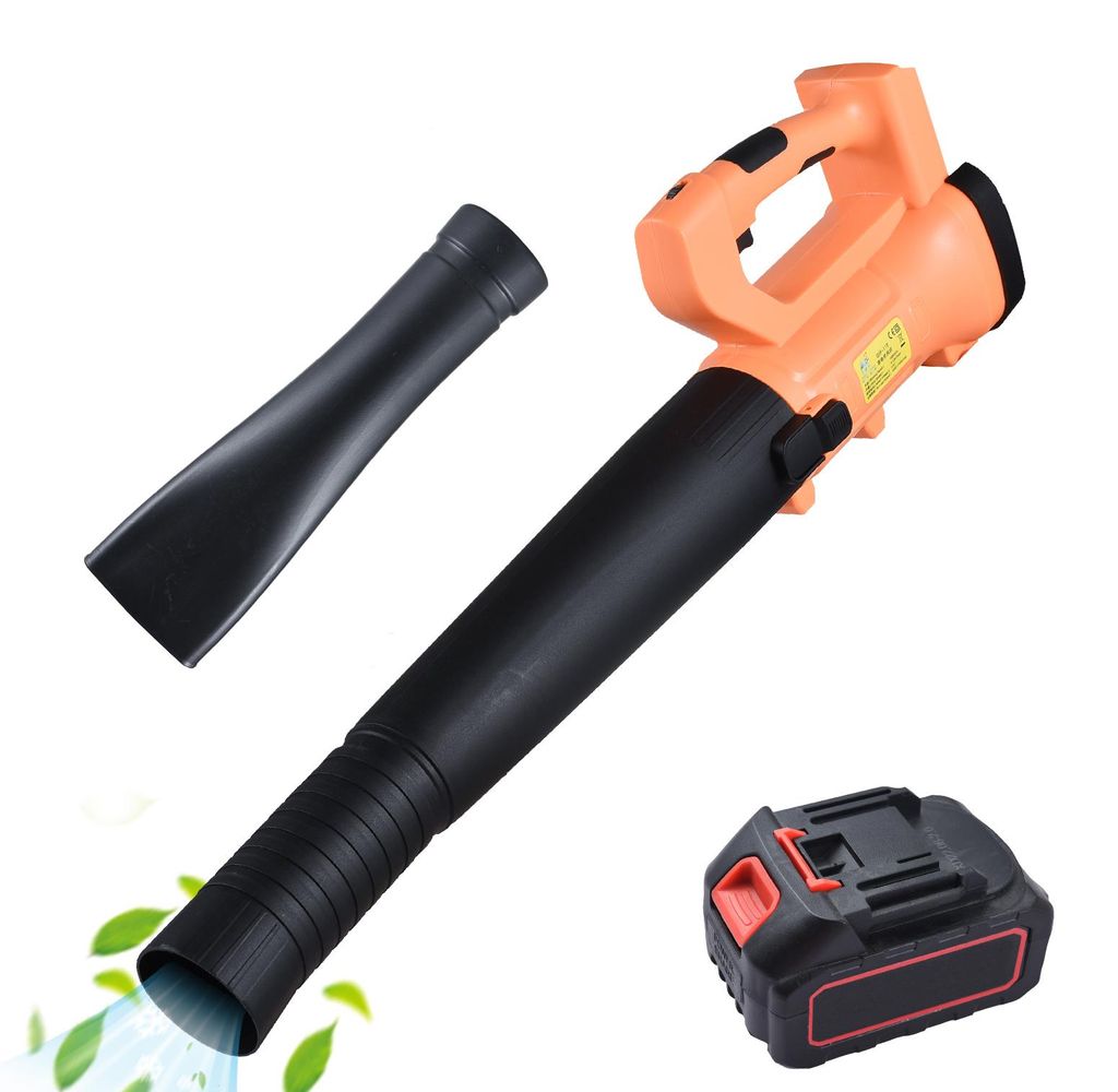 Akku-Laubblaeser, 3000 W, elektrischer Laubblaeser, 6 einstellbare Geschwindigkeiten, 2000 mAh batteriebetriebener Laubblaeser fuer Rasenpflege, Sc...