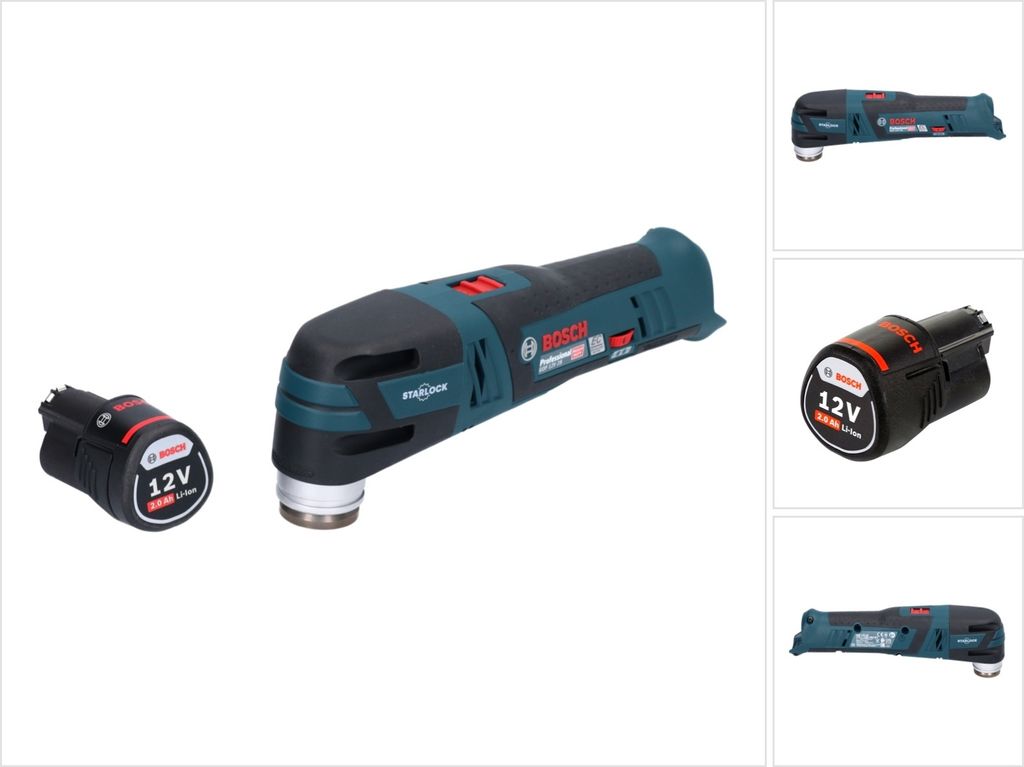 Bosch GOP 12V-28 Professional Akku Multi Cutter Starlock Brushless + 1x Akku 2,0 Ah - ohne Ladegerät