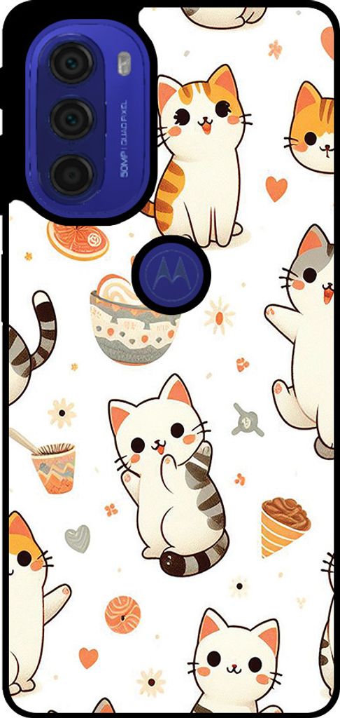Smartphonica Telefon Fall geeignet für Motorola Moto G51 mit Katze drucken - TPU zurück Abdeckung Fall Katze Design