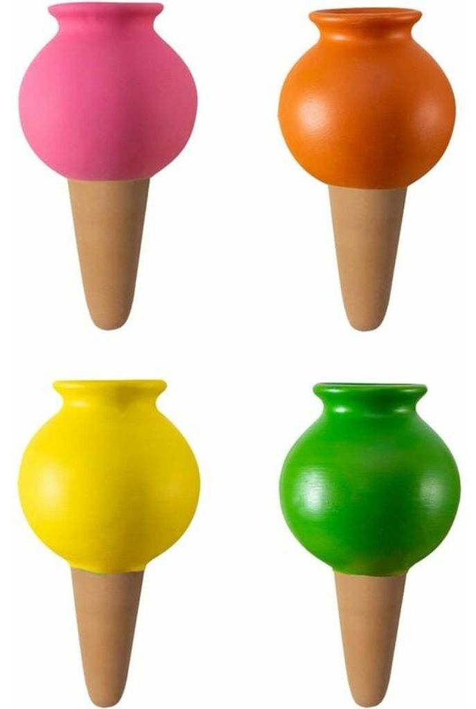 4er-Pack Terrakotta-Bewässerungsspitzen, Pflanzenbewässerungsstäbe, 430 ml dekorative Bewässerungsstäbe, automatische Tropfspitzen für Zimmer...