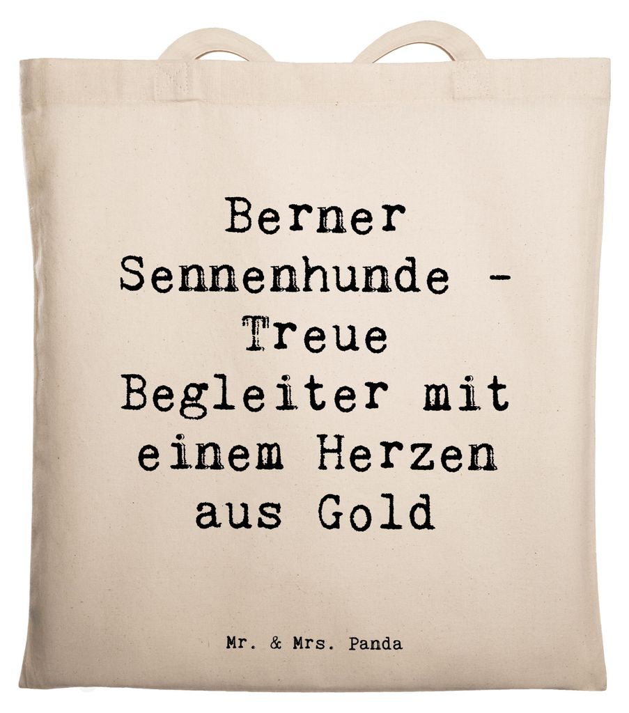 Mr. & Mrs. Panda canvas tasche Spruch Berner Sennenhund Herz - Transparent - Geschenk, liebevoller Hund, Hunderassen Charakter, Tote Bag, Hundetrai...