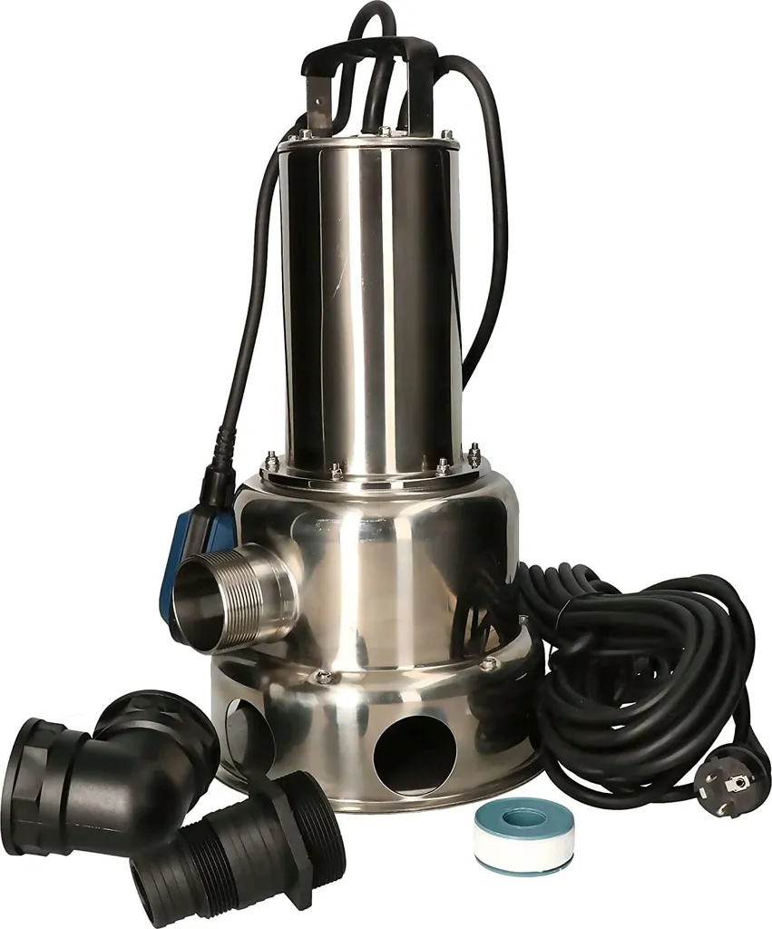 Pompe anti-inondation 1500W inox pour évacuation rapide eaux sales