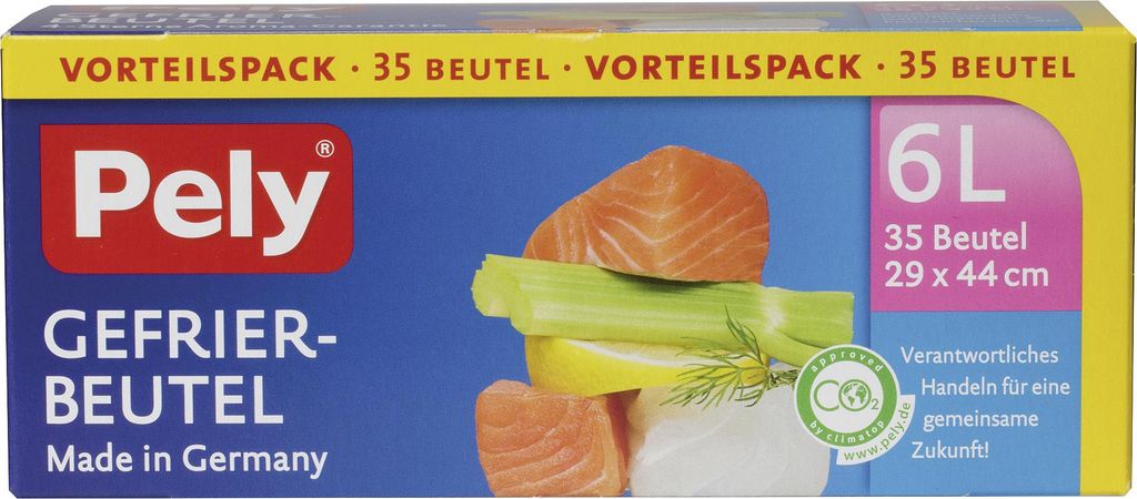 Produktbild von Pely® Power Gefrierbeutel 6 Liter – 35 Stück, 29x44 Cm, Made In Germany, Mit Aroma-Schutz