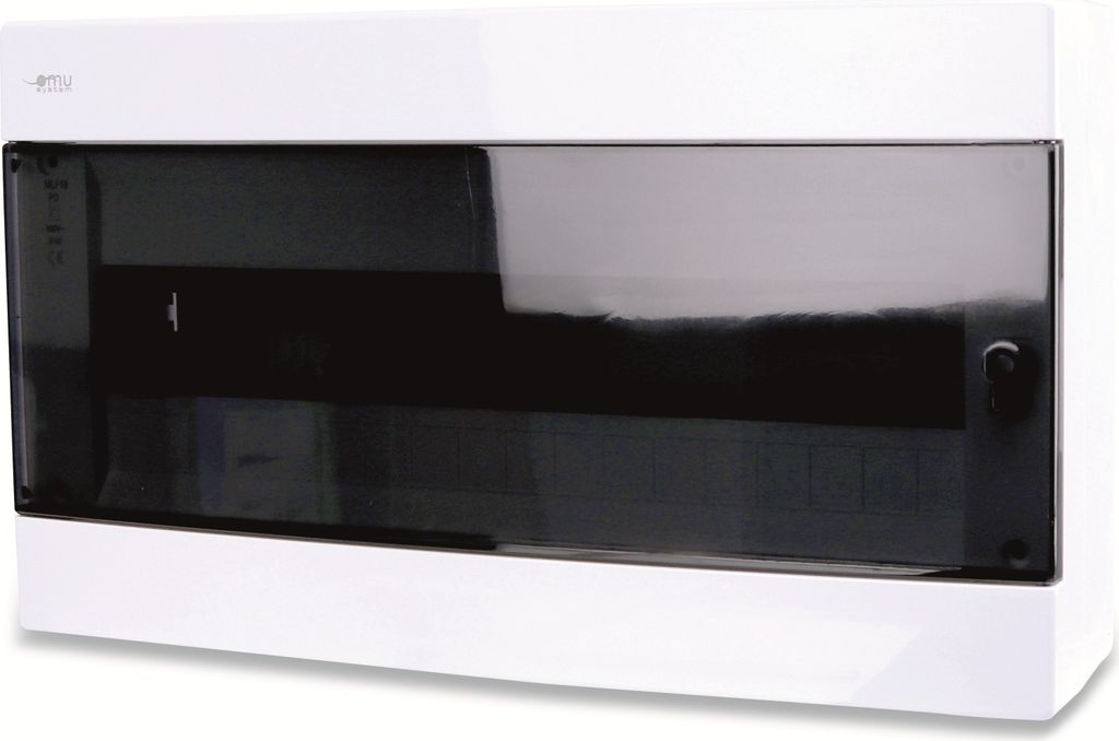 AW-TOOLS Sicherungskasten Aufputz IP40 Verteilerkasten Industriegehäuse Leergehäuse Verteilergehäuse Rauchglas-Klarsichtdeckel Kleinverteiler 18...