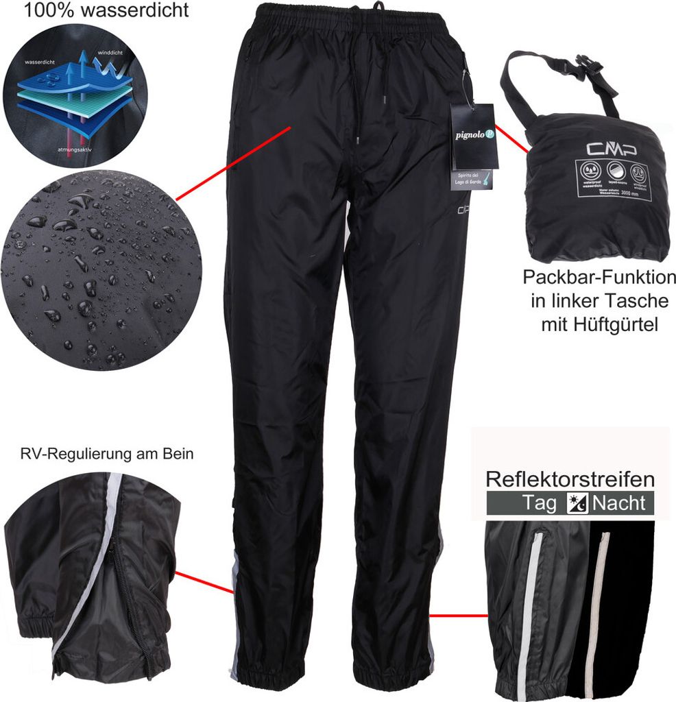 CMP Jungen Regenhose, Farbe:Schwarz (Nero), Größe:152 Produktbild 9