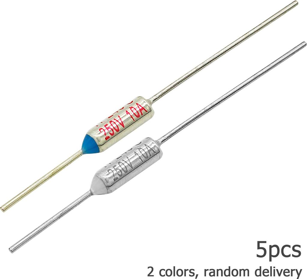 5 Stück Thermosicherung RY, 10A 250V, Temperaturabschaltung 240¡æ, Metall-Thermosicherung für Überhitzungsschutz