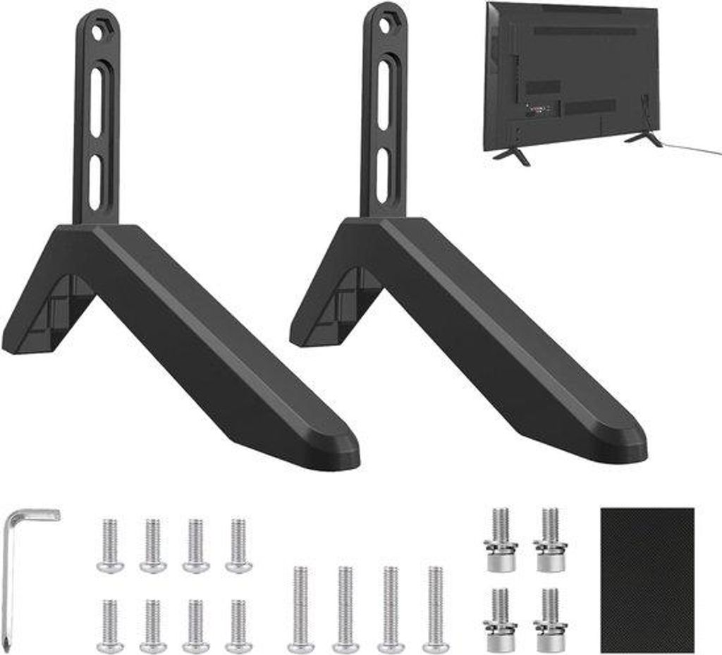 Universal TV-LCD-LED-Plasma-Fußhalterungen 32-75 Zoll - Gatafstand-Montage 50-90 mm - Installation mit Schrauben und Anti-Slip-Beläge
