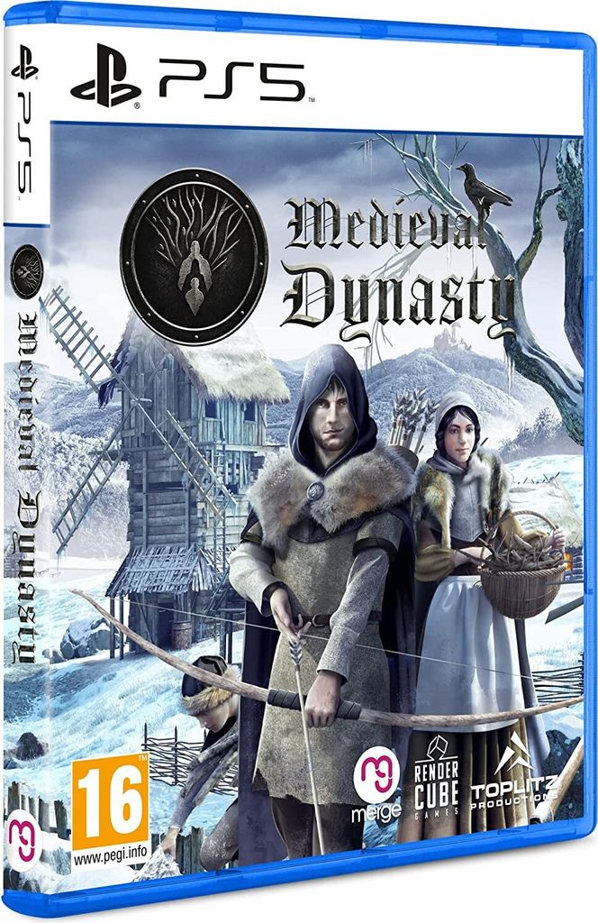 The image shows the front cover of a PlayStation 5 game case for Medieval Dynasty.