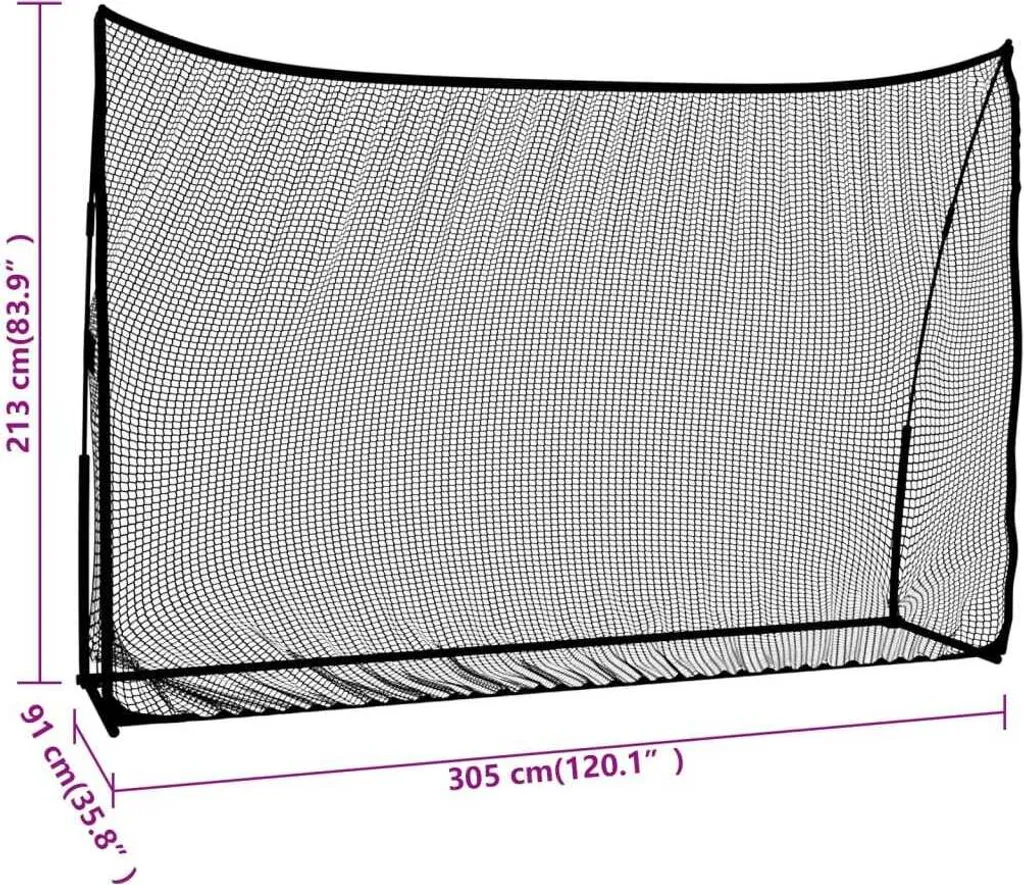 Filet de golf robuste 305x91x213 cm en polyester résistant aux chocs - 9