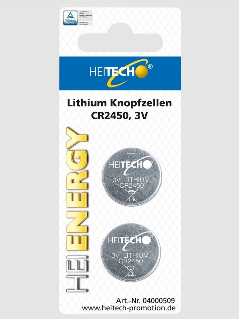 Lithium Knopfzellen 2-er Pack CR 2450/3V kompatibel mit OOONO CO-Driver