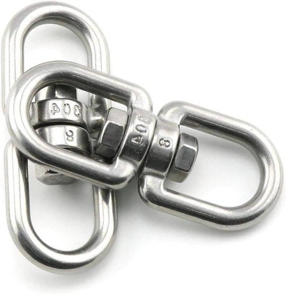Anneau pivotant double en inox 304 - Émerillon de rotation lot de 2