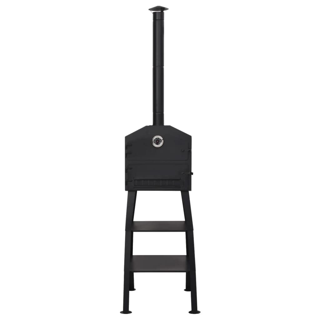"Winter Sale" Pizzableche - Schwarz Outdoor-Pizzaofen Holzkohle mit 2 Schamottesteinen DE6742387