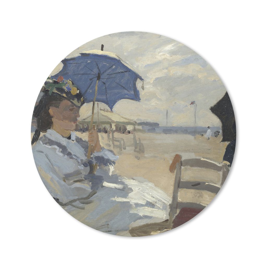 MuchoWow Mauspad Mousepad Der Strand von Trouville - Claude Monet 50x50 cm - Mousepads - Maus Mat - Pad - Mausunterlage - Vinyl