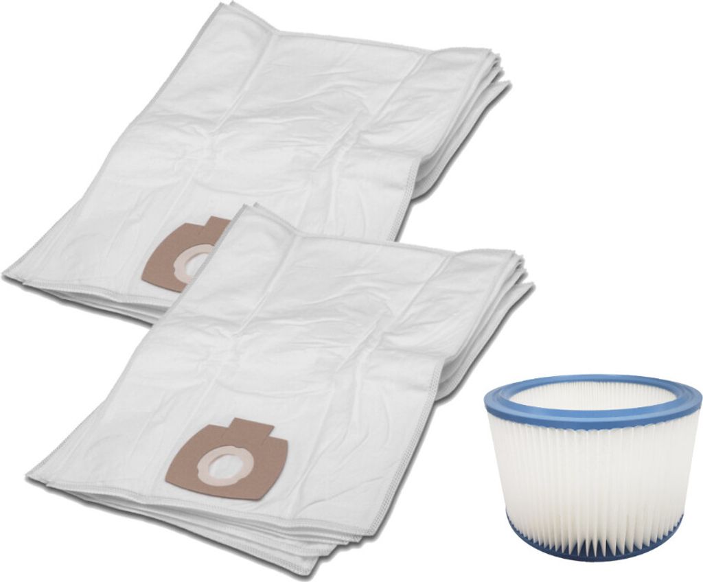 Trade-Shop SET: 10x Microvlies-Beutel + Filter kompatibel mit Metabo ASA 25 L PC, ASA 30 L PC Inox ersetzt 630296000 630.299.000