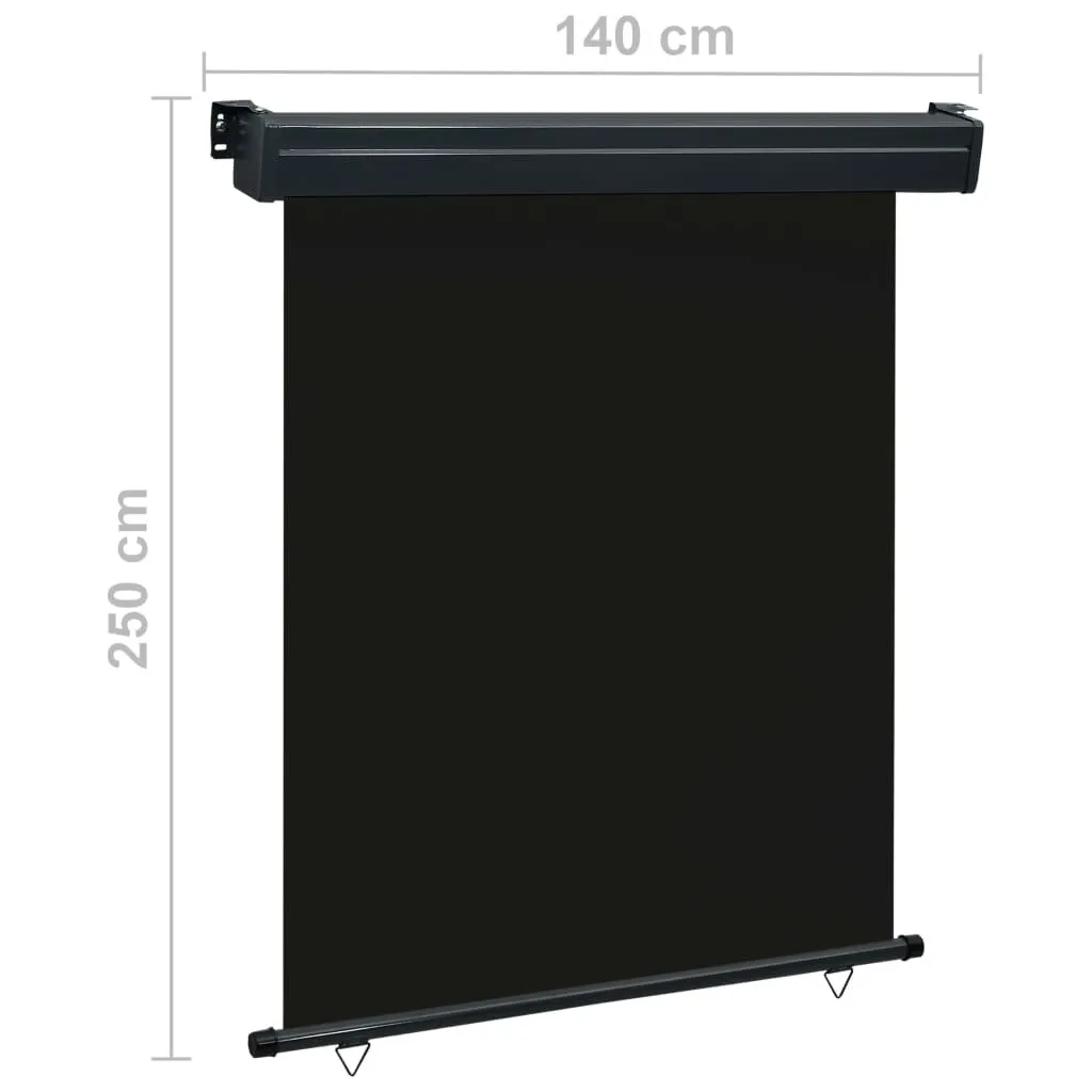Tendalino Balcone vidaXL Nero 145x250 cm | Montaggio Facile e Robusto - 10