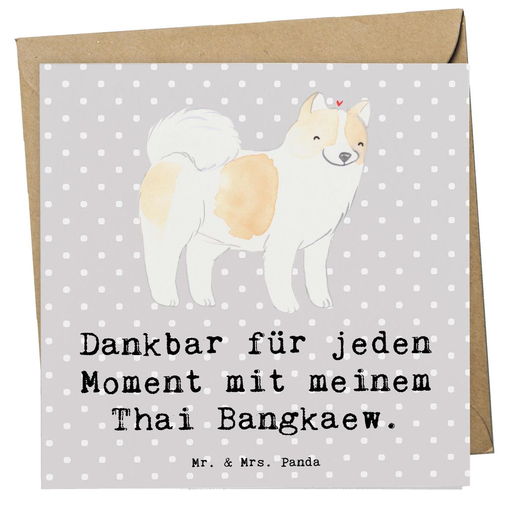 Mr. & Mrs. Panda Grußkarte Thai Bangkaew Moment - Grau Pastell - Geschenk, Dog, faltkarte, doppelkarte, anlasskarte, Glückwunschkarte, Klappkarte