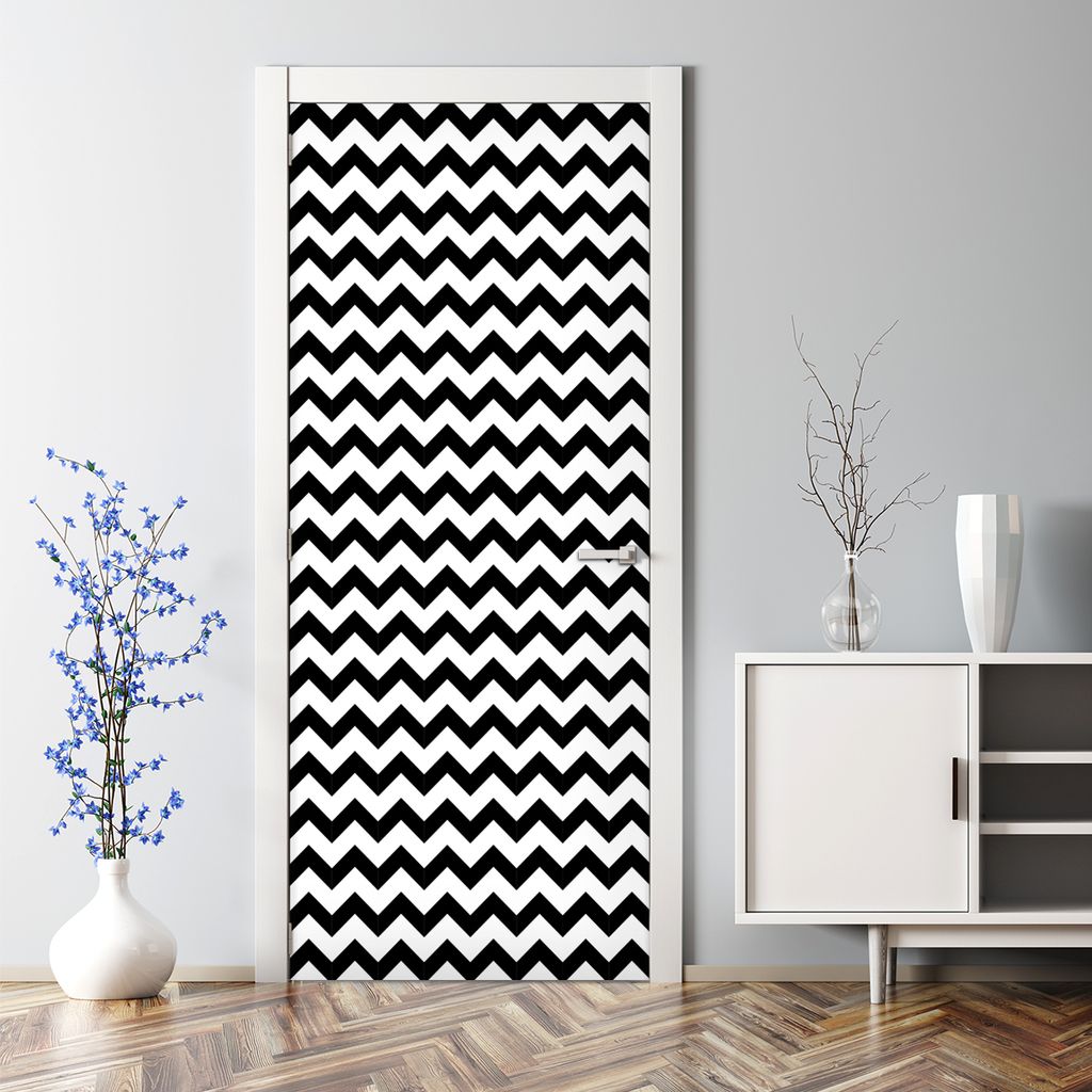 Dekorative Türposter selbstklebend Wandaufkleber Türaufkleber Abstraktes Zickzack 77 x 200 cm