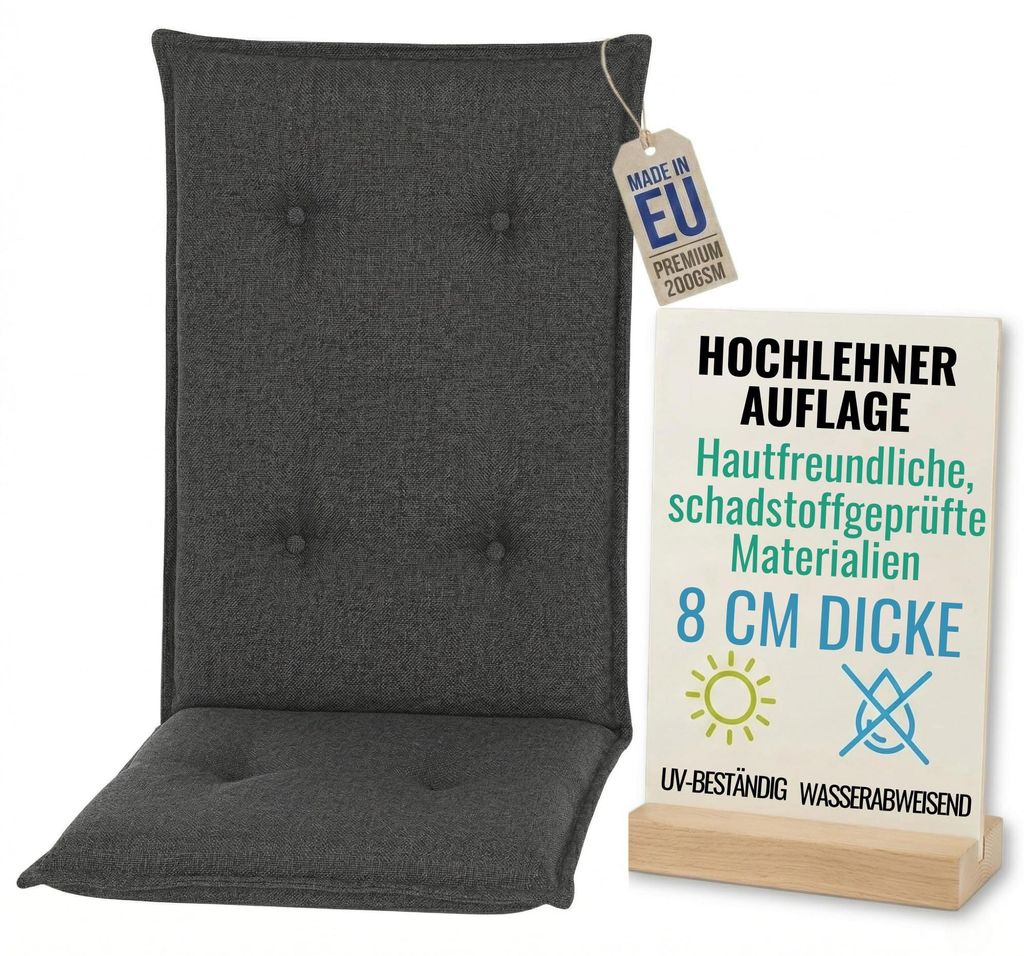 Pillows24 - Hochlehner Auflagen 120x50x8 cm | Gesteppte Produktbild 