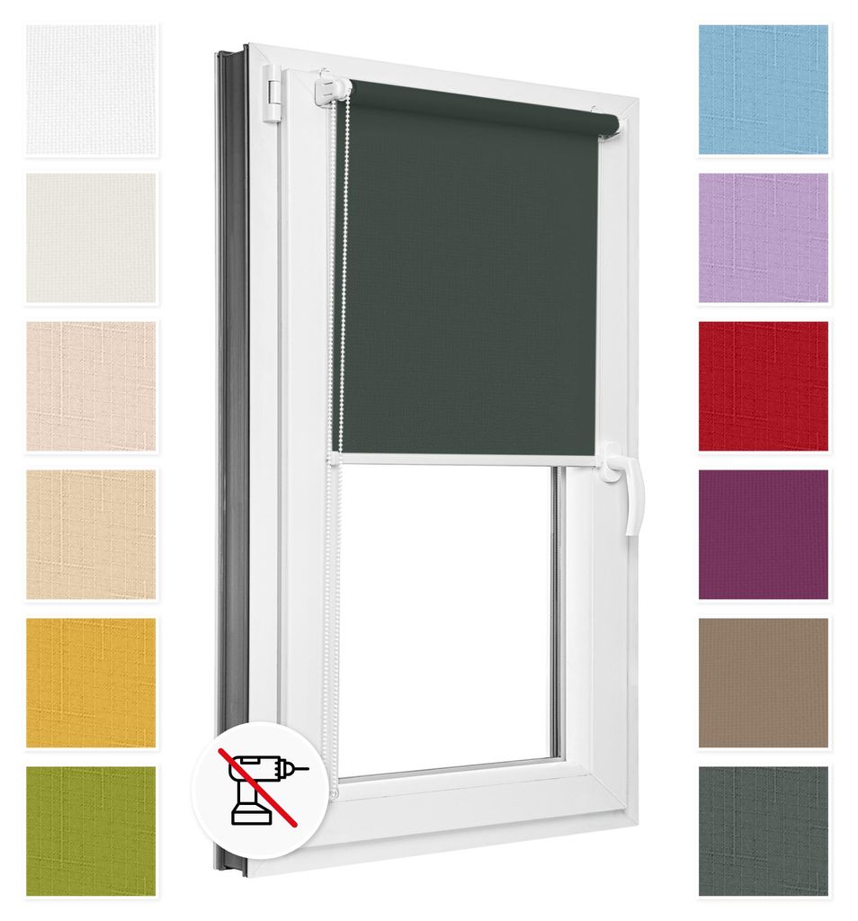 Estika Roleta bez vrtání - 95 x 220 cm - Šedá - Snadná Obrázek produktu 