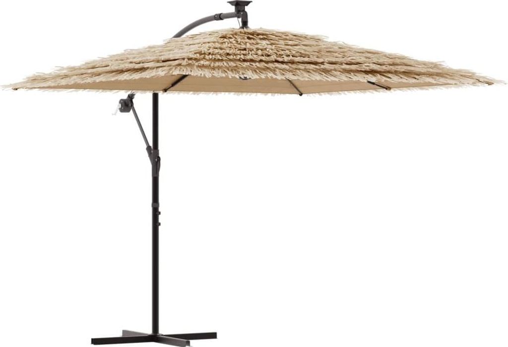 vidaXL Parasol avec LED et mât en acier brun 246x246x230 cm Image du produit 