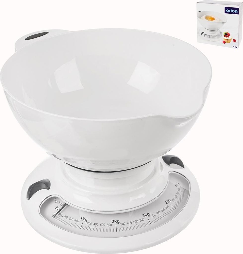 ORION Mechanische Waage 5 kg UH Schale 2,7 l weiß