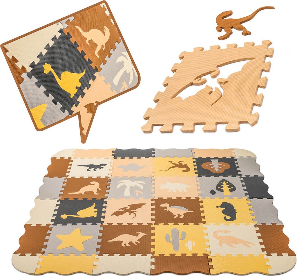KIK Kontrastné penové puzzle 30 x 30 cm, 36 ks dinosaury, Obrázok produktu 7