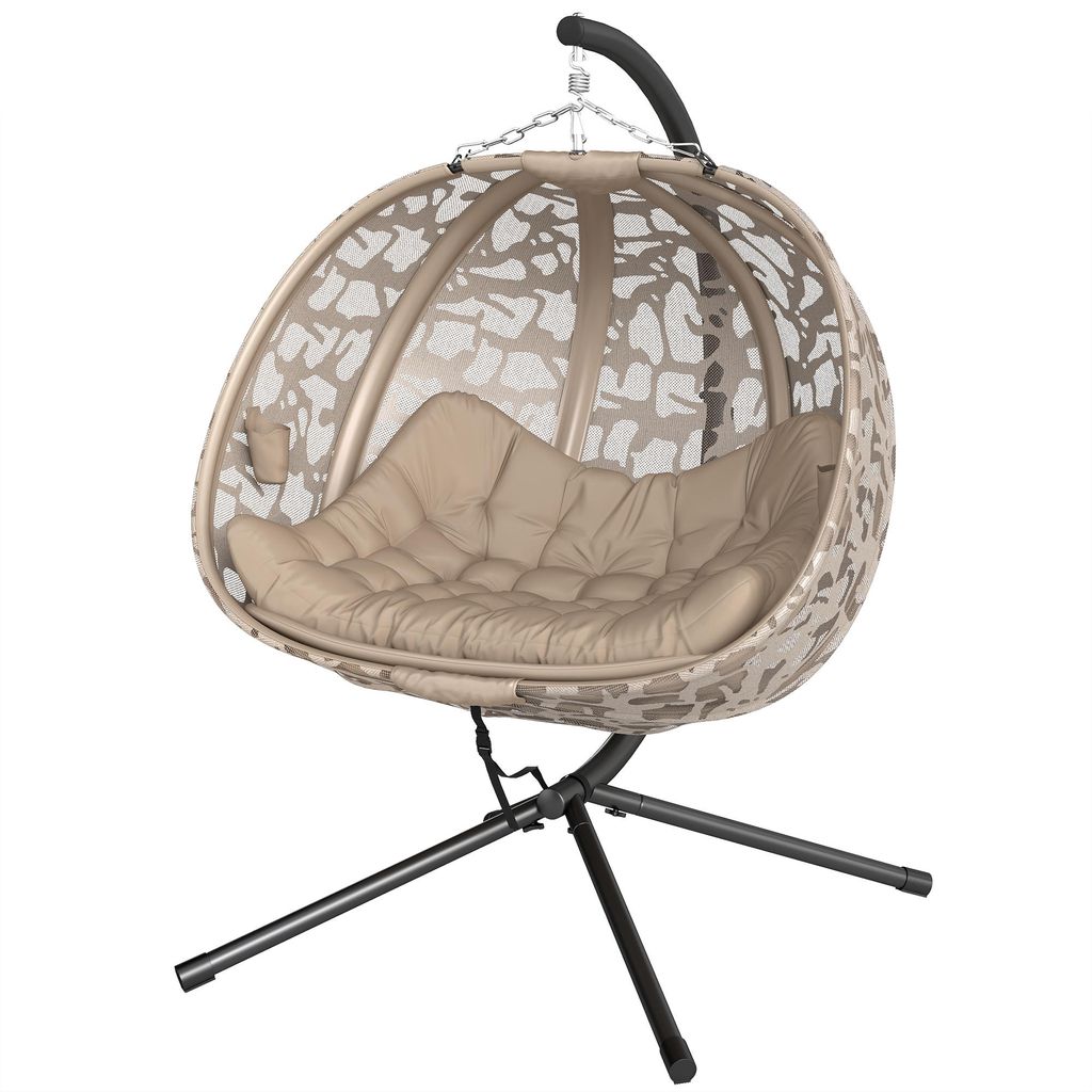 Outsunny Hängesessel, 2 Sitzer Hängestuhl mit Kissen, Produktbild 