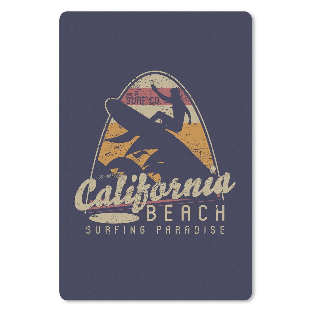 MuchoWow Mauspad Mousepad Vintage - Surfen - Surfbrett 18x27 cm - Mousepads - Maus Mat - Pad - Mausunterlage