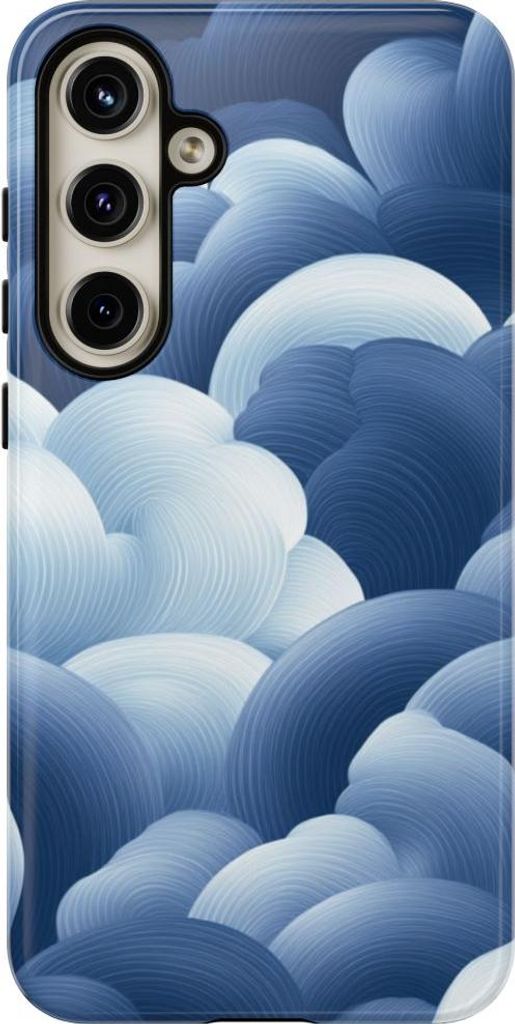 Blau-weißes Wolkenmuster – Hülle Kompatibel mit Samsung Galaxy S24 Plus