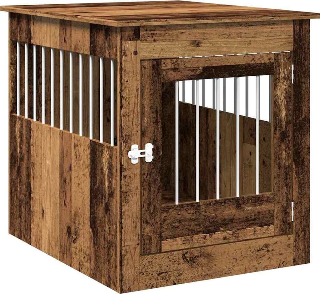 Hundekäfig im Möbelstil Altholz-Optik 64,5x80x71 cm