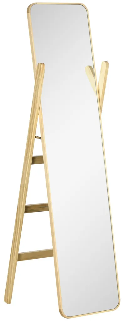 Miroir de table en bois pour maquillage avec rangement bijoux intégré