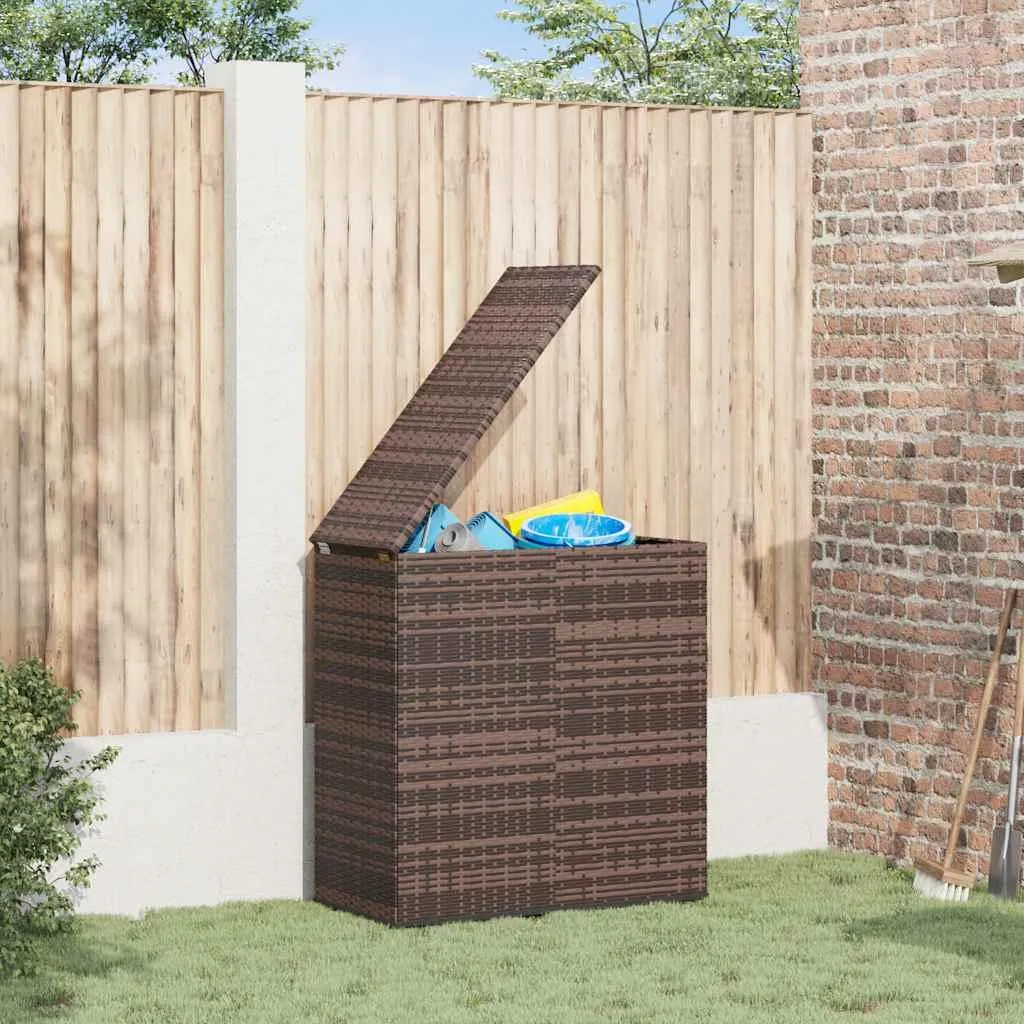 Grand coffre de rangement de jardin brun pour protéger vos coussins