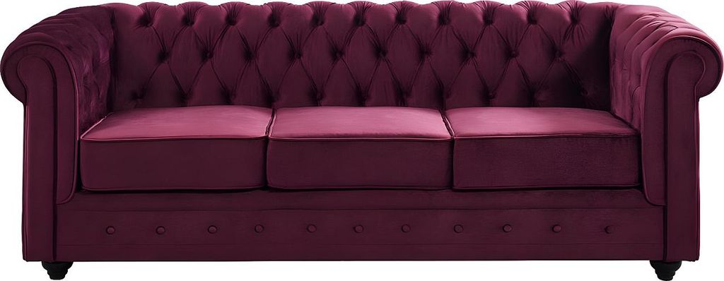 CHESTERFIELD 3-Sitzer-Sofa - lila Velours