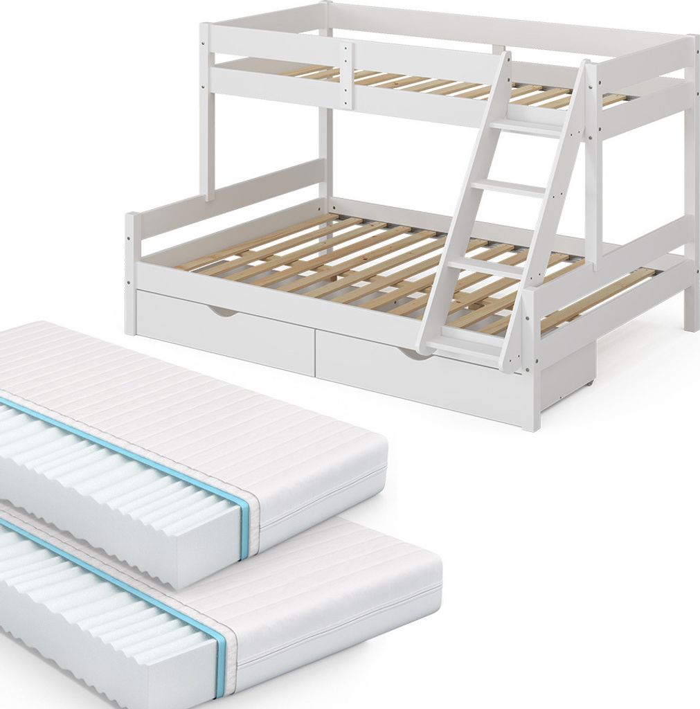 Poschodová posteľ Vitalispa Everest biely 140x200 / 90x200 Obrázok produktu 