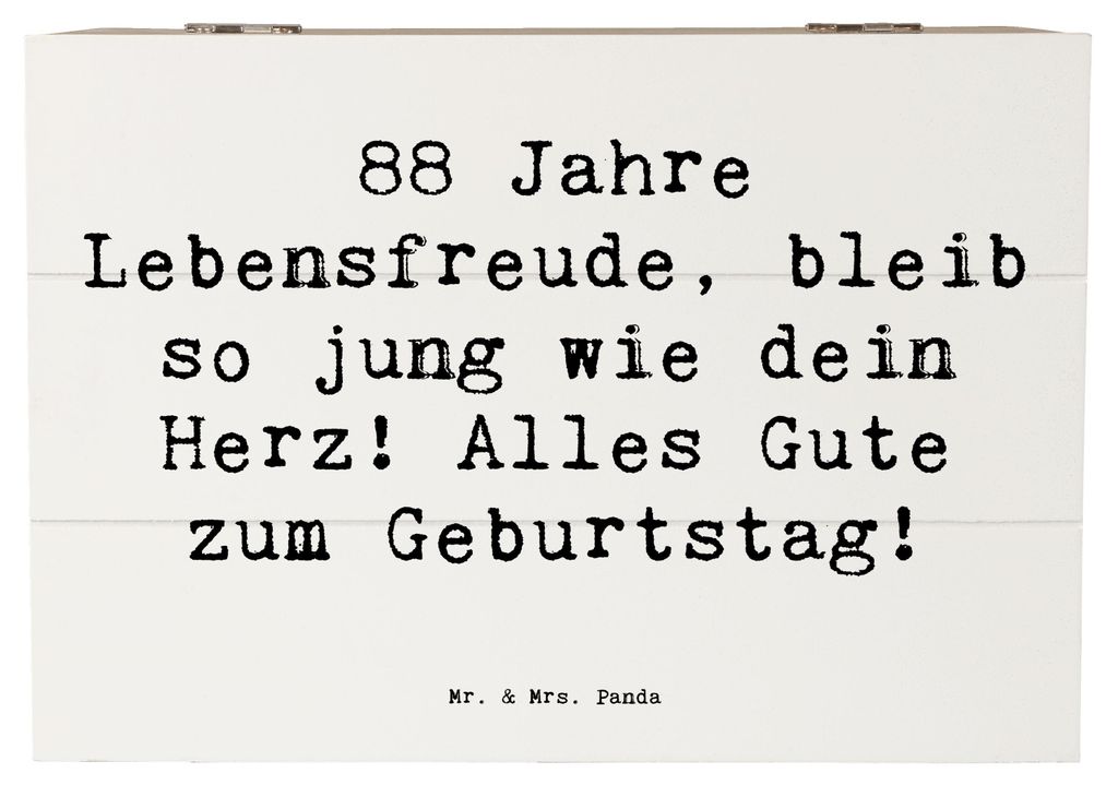 Mr. & Mrs. Panda Kiste Spruch 88. Geburtstag Jubel 22 x 15 cm - Weiß - Geschenk, unvergesslicher, besondere Anlässe, liebevoll gestaltet, persön...
