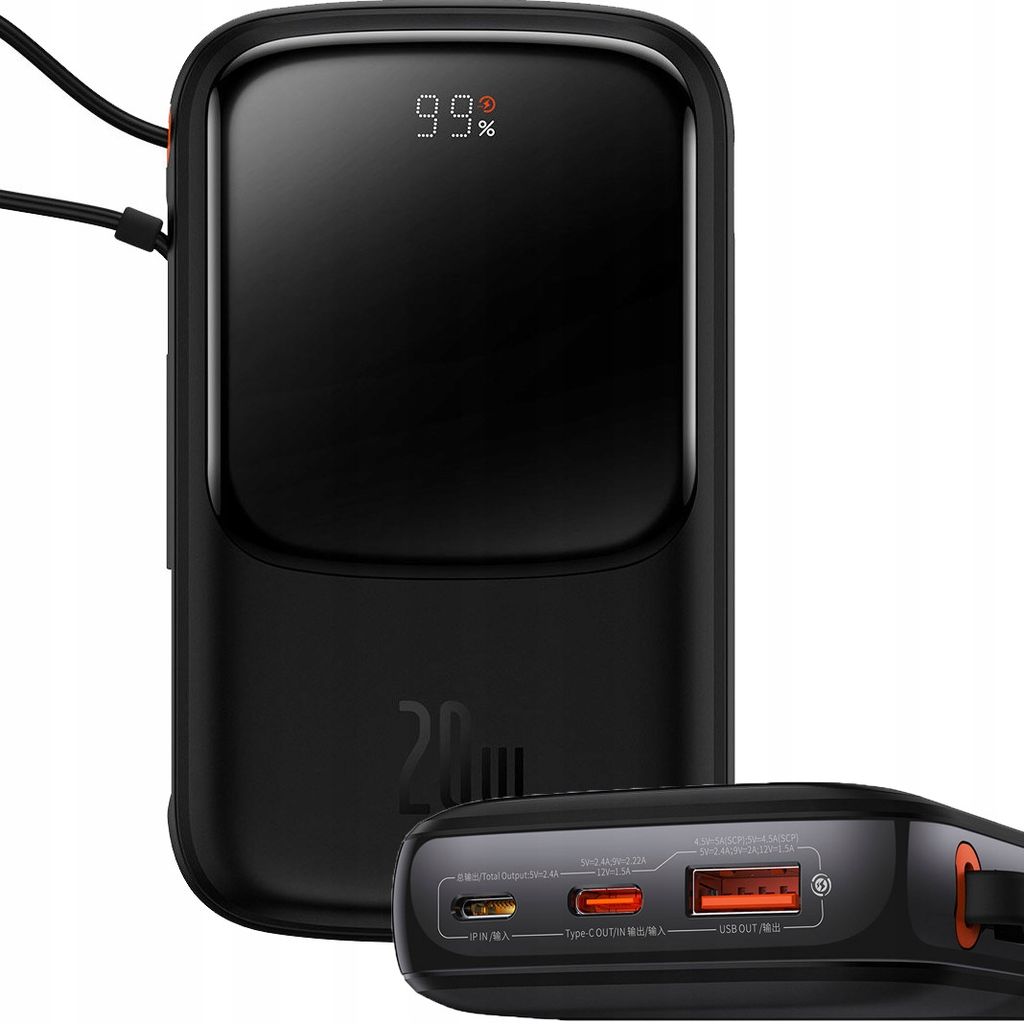 Baseus PPQD060001, 10000 mAh, 20 W, Schwarz Produktbild 