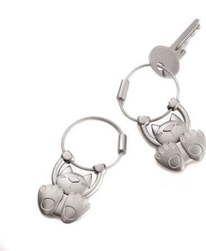 TROIKA Schlüsselanhänger Katze TABBY turnendes Kätzchen am Schlüsselbund - Glücksbringer Geschenk für Katzenliebhaber - hochwertiger Metallgu...