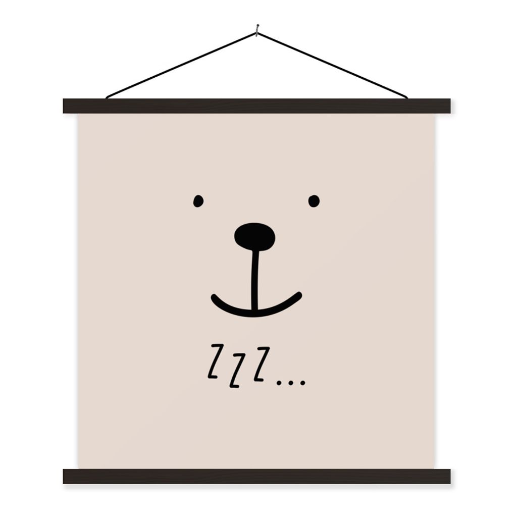 MuchoWow Textilposter Baby - Schlaf - Zitate - Kinder - Jungen - Mädchen 90x90 cm mit schwarzem Rahmen - Magnetisches