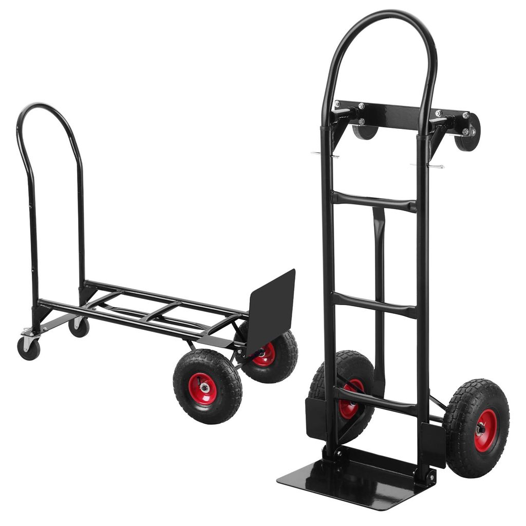 TEENO 2 in 1 Sackkarre und Transportkarre, Plattformwagen, Sackkarre, Klappbarer Transportwagen, Paketwagen, Klappbar mit Tragkraft 350 kg