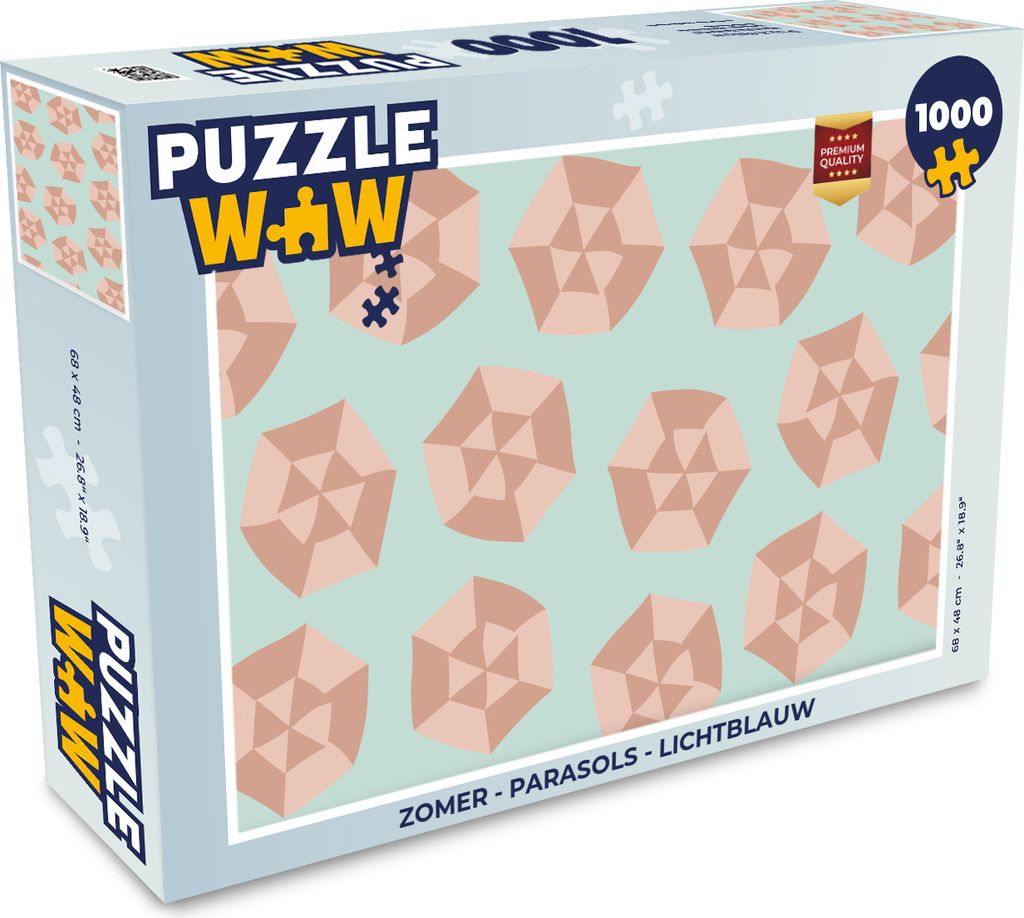 MuchoWow Puzzle 1000 Teile Sommer - Sonnenschirme - Hellblau - Erwachsene - Rätsel