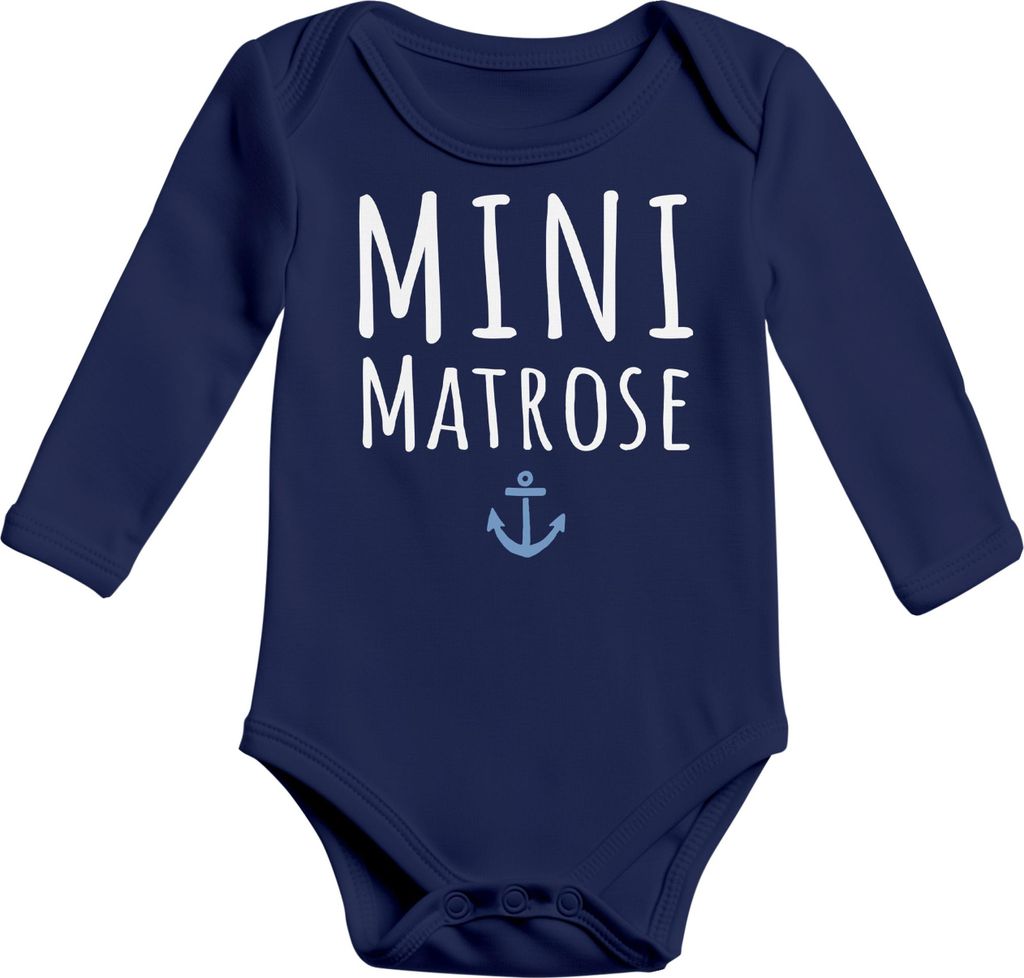 Baby Body langarm Aufdruck Mini Matrose Anker Grafik Print Babykleidung Bedruckt Baumwolle Jungen & Mädchen MoonWorks