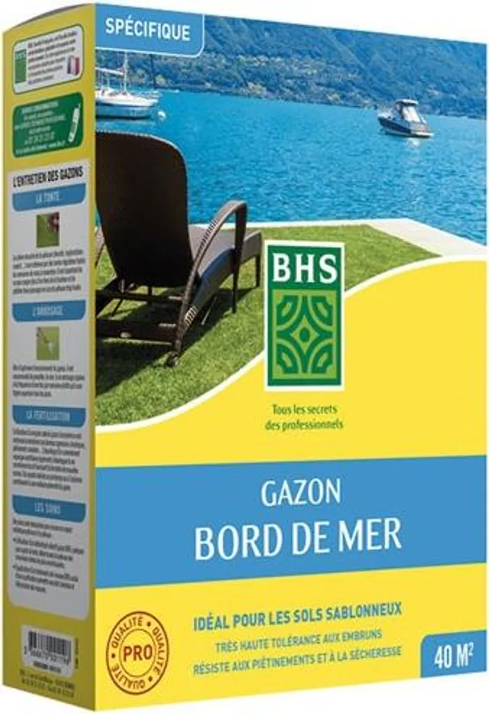 Semences Gazon Spécial Littoral 1kg BHS - Mélange Pelouse Sols Sablonneux