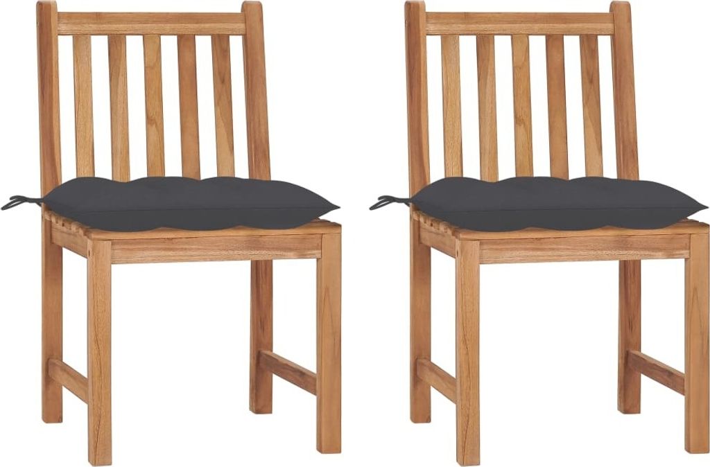 The Living Store Gartenstühle 2 Stk. mit Kissen Massivholz Teak