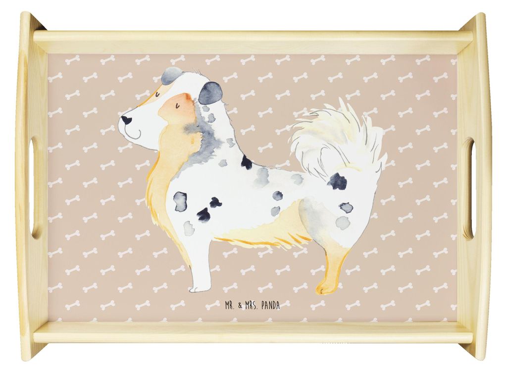 Mr. & Mrs. Panda Servier Tablett Hund Australien Shepherd - Hundeglück - Geschenk, Sprüche, Serviertablett, Spruch, sofatablett, Sofa, betttablet...